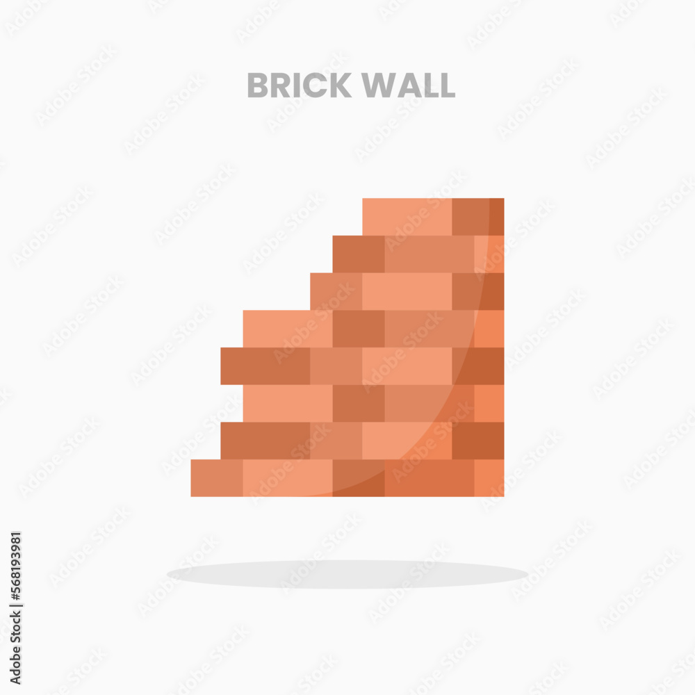 Brick Wall icon flat. Vector illustration on white background. Can used for web, app, digital product, presentation, UI and many more. Brick Wall icon flat. Vector illustration on white background. Can used for web, app, digital product, presentation, UI and many more.