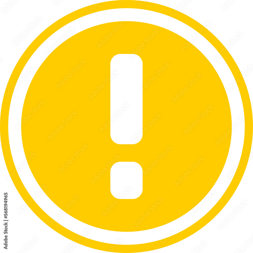 Yellow Round Warning or Attention or Caution Sign with Exclamation Mark Icon in a Circle. Vector Image.
Yellow Round Warning or Attention or Caution Sign with Exclamation Mark Icon in a Circle. Vector Image.