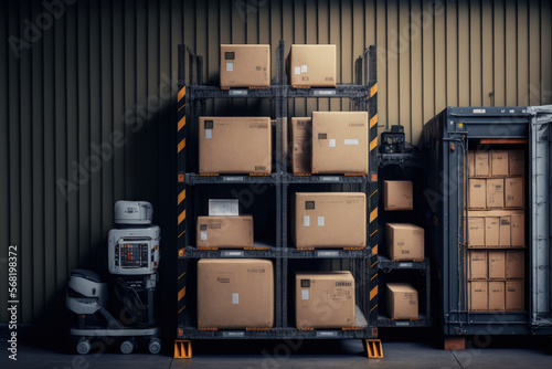 equipment used for warehouse deliveries as a pattern. Generative AI