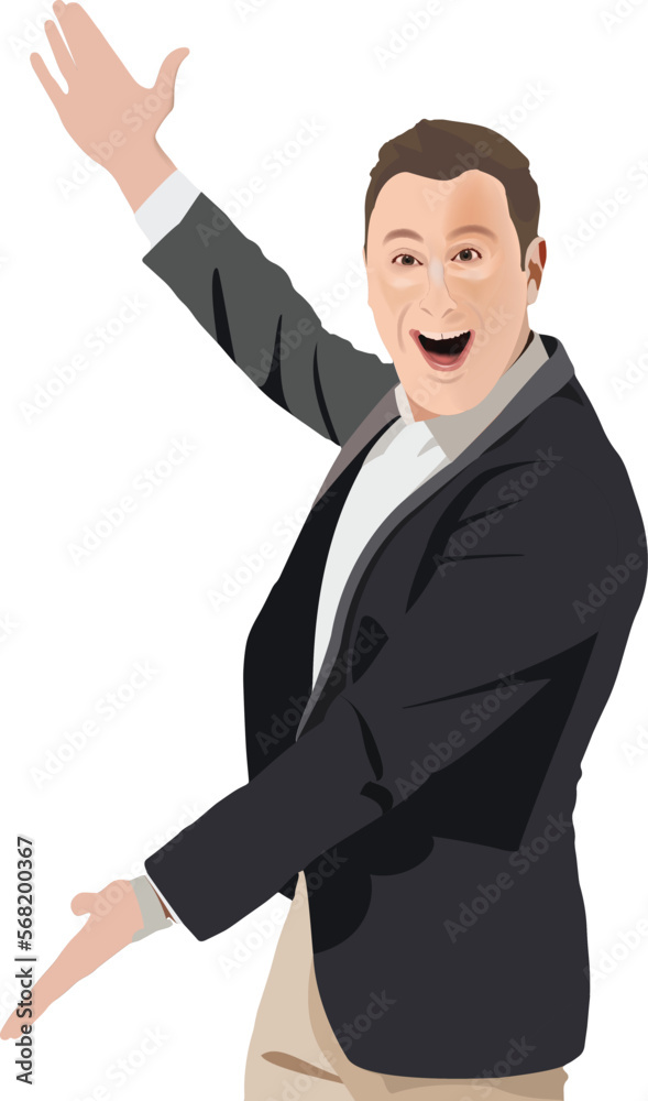 distinguished person with open arms wide open- distinguished person with open arms wide open-