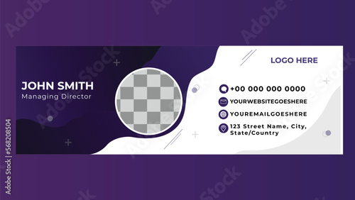 Simple Modern & Minimal Email Signature Template or Clean Professional Email Footer Design Template, Business Vector Email Signature Design Template, Email Footer and Personal Social Media Cover 