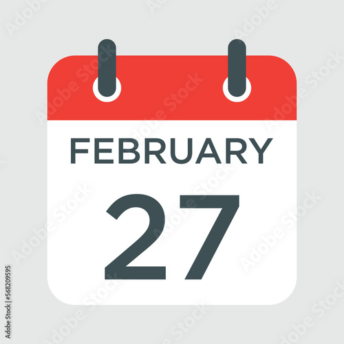 calendar - February 27 icon illustration isolated vector sign symbol © HM Design