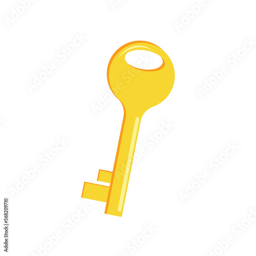 Key icon in flat style. Door key. Vector illustration. Flat design vector illustration isolated on white background.
