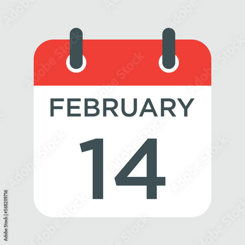 calendar - February 14 icon illustration isolated vector sign symbol