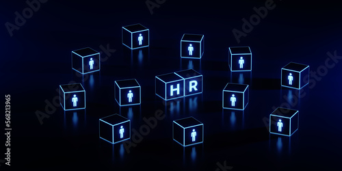 Human Resources HR management Recruitment Employment Headhunting Concept. 3D Illustration