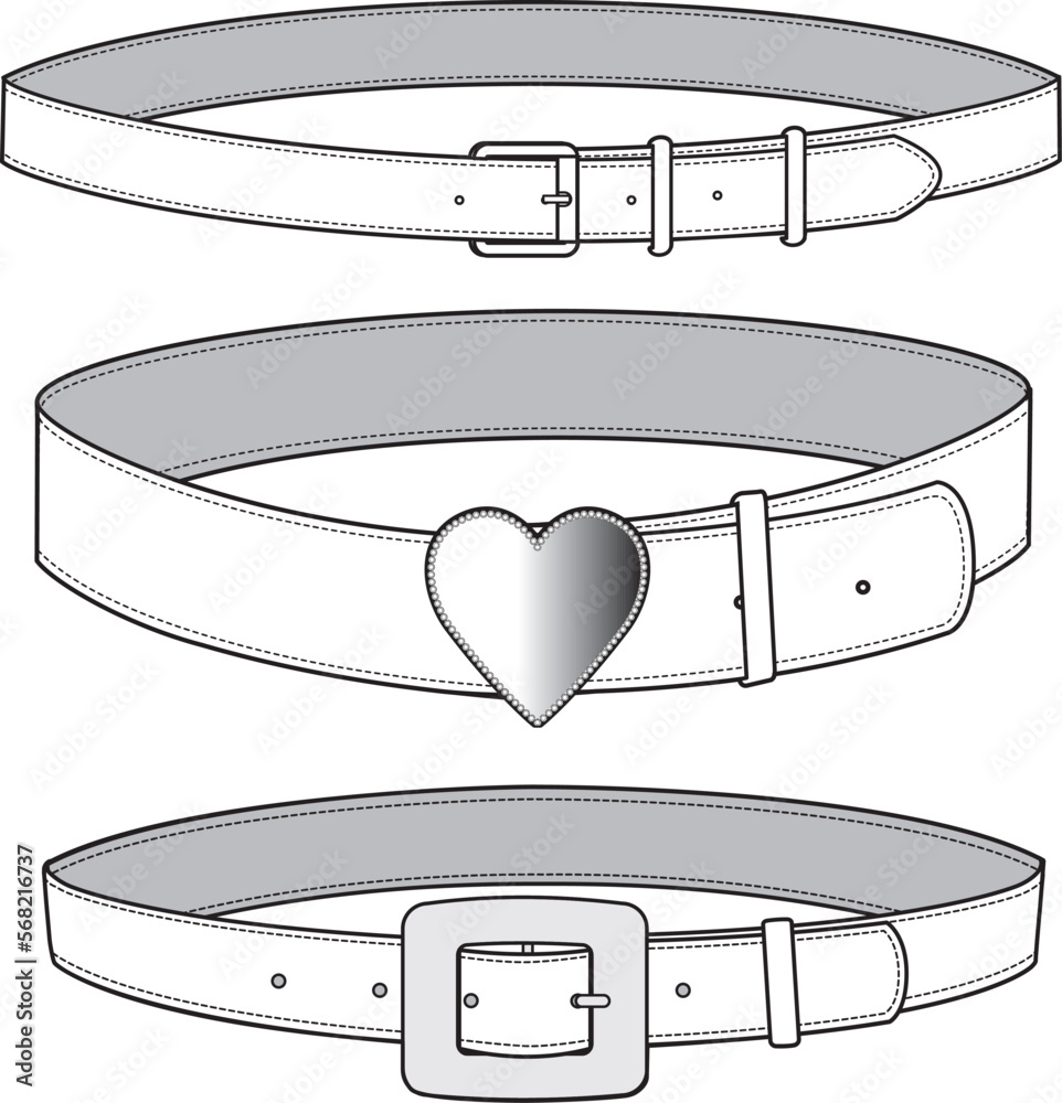 Promotional goods Belt Flat Sketch Vector Illustration Set