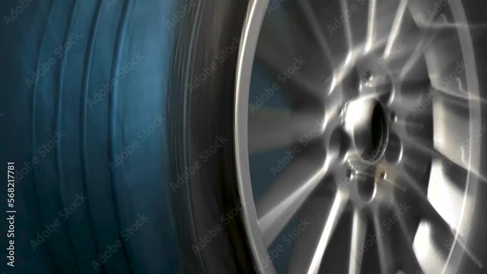 old car wheels titanium rims long exposure video on dark background spinning motion simulation old car wheels titanium rims long exposure video on dark background spinning motion simulation