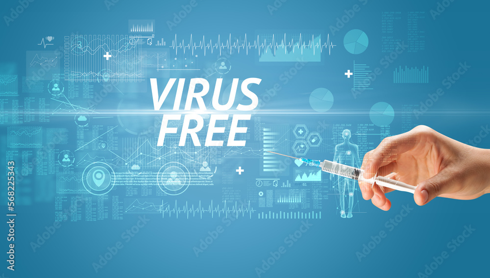 Syringe needle with virus vaccine Syringe needle with virus vaccine