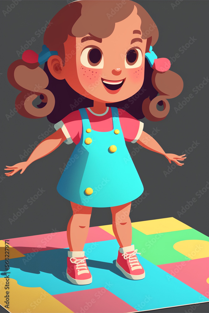 Girl cartoon, Created with Generative AI Girl cartoon, Created with Generative AI