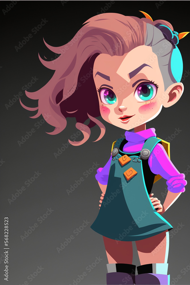 Girl cartoon, Created with Generative AI Girl cartoon, Created with Generative AI