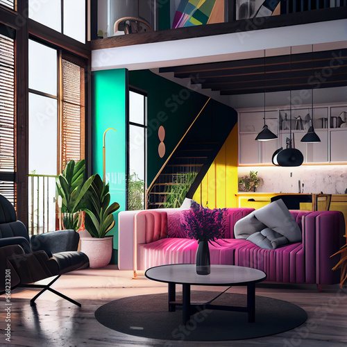 Modern home colorfull interior project