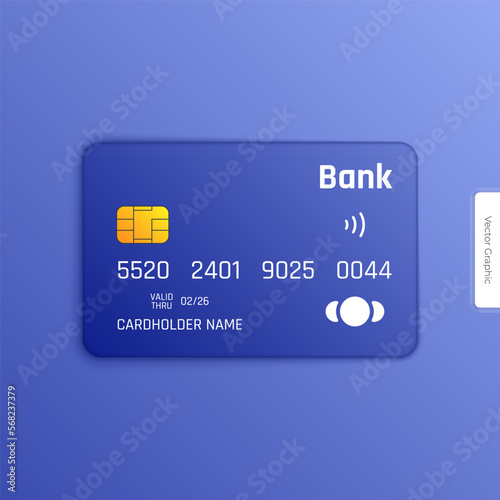 Credit card layouts in vector format, isolated on a blue background, offering a realistic template for business and finance concepts depicted as blank plastic cards. Vector EPS10.