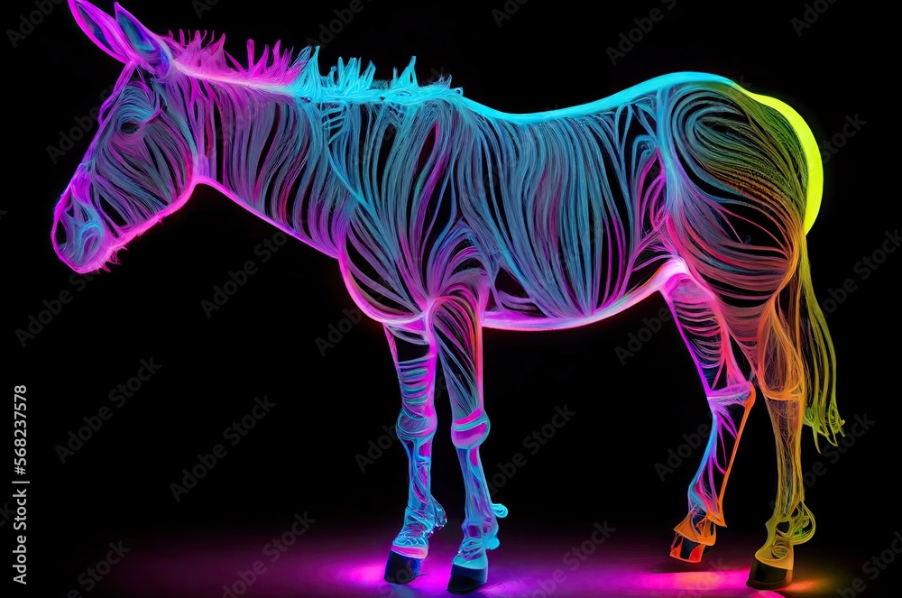 Donkey Multi Color Style Generative AI
