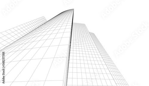 Abstract architecture 3d illustration