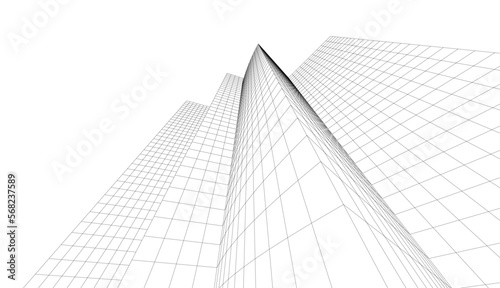 Abstract architecture 3d illustration