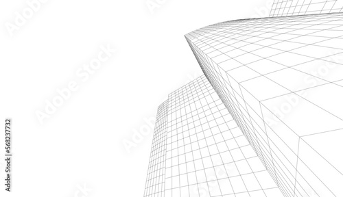 Abstract architecture 3d illustration