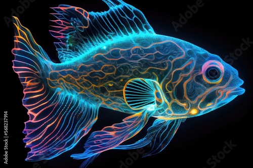 Fish Multi Color Style 003 Generative AI © Johnathan
