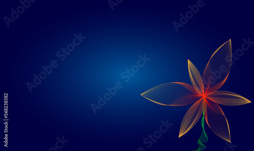 Abstract blue background for floral elements. wave lines flower can be used as graphic wallpaper. airy and light floral illustration