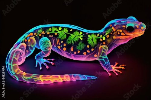 Salamandar Colorful Multi Color Style Generative AI