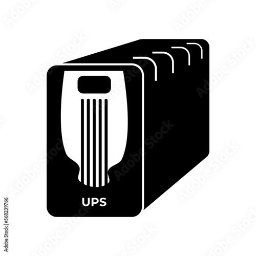 UPS uninterruptible power supply icon vector illustration in trendy simple design style. Editable graphic resources for many purposes.
