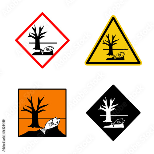 various environmental hazard sign suitable for climate change illustration