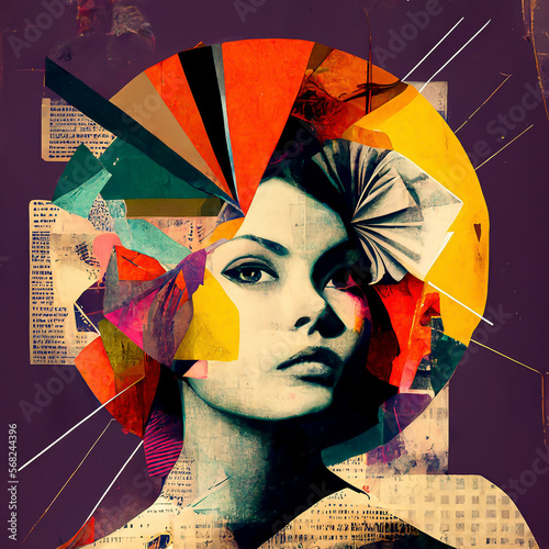 Woman abstract collage