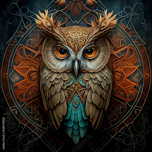 Spiritual shamanic owl photo