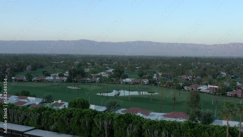 Golf course in Palm Springs California at sunset. Golf course in Palm Springs California at sunset.