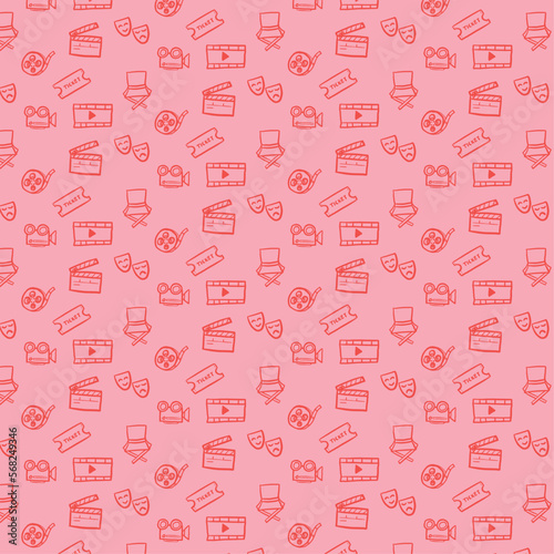 Motif harmonieux de cinéma sur Fond. film icônes. illustration vectorielle