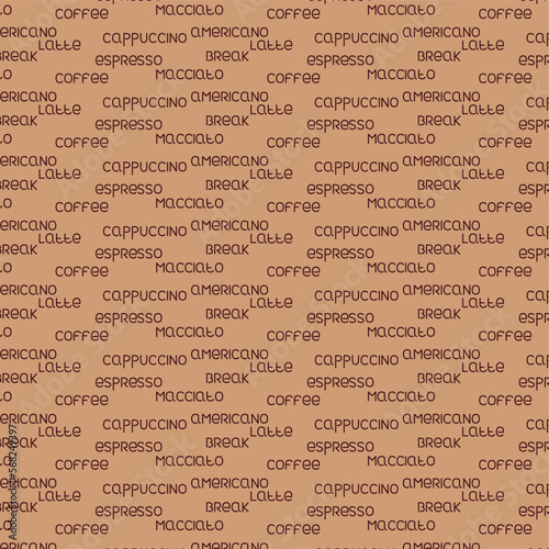 seamless pattern with coffee words