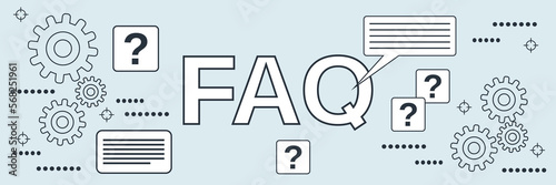FAQ, user guide, tutorial flat contour style vector concept illustration