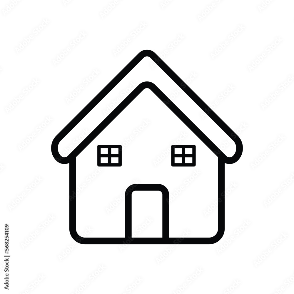 Fototapeta premium house vector line art illustration, nice little hut vector, home vector icon