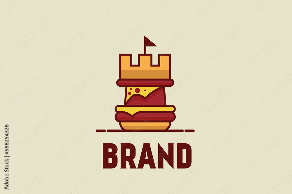Burger logo and building two unique and funny combinations Burger logo and building two unique and funny combinations