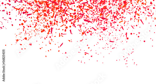 Confetti on isolated white background. Texture with many colorful glitters. Holiday bright elements. Festive pattern for flyers, banners and textiles