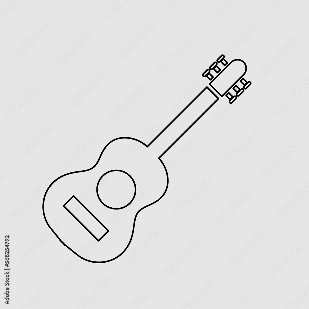Guitar flat vector icon. trendy style illustration on white background Guitar flat vector icon. trendy style illustration on white background