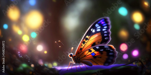 butterfly on a flower, Generative AI