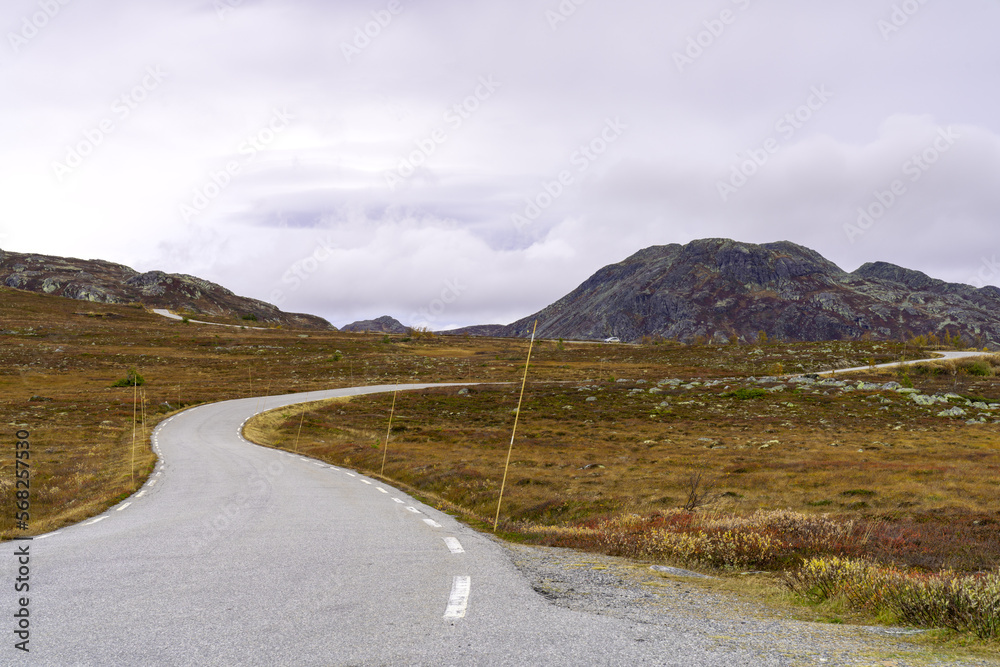 Norwegian mountains in the Telemark region, Gaustatoppen and around in late autumn