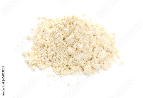 Pile of chickpea flour isolated on white