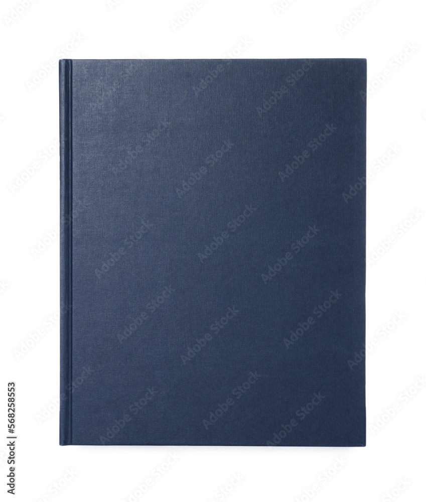 Closed book with blue hard cover isolated on white Closed book with blue hard cover isolated on white