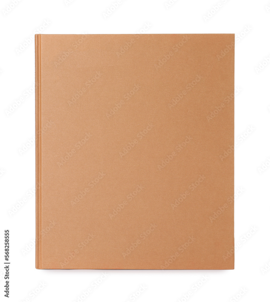 Closed book with brown hard cover isolated on white Closed book with brown hard cover isolated on white