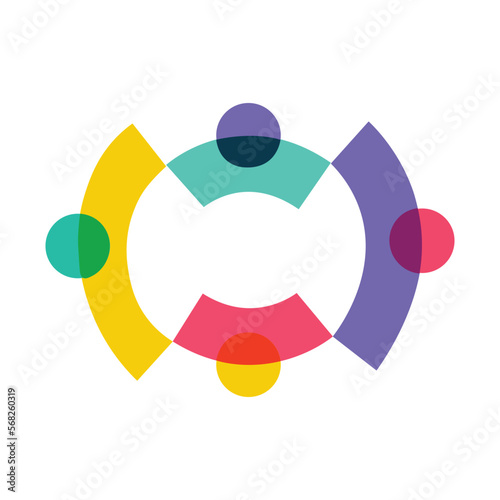 people family diversity colorful logo vector icon illustration