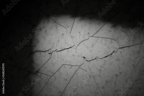 Cracked and scratched concrete wall texture that can be used as a background. Generative AI