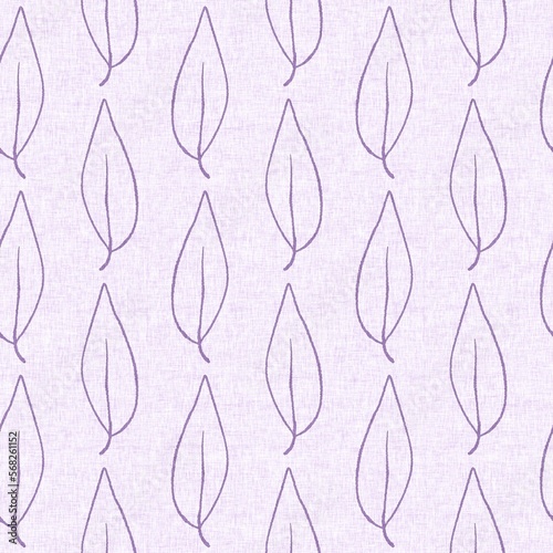 Gender neutral purple botanical foliage seamless raster background. Simple whimsical 2 tone pattern. Kids floral nursery wallpaper or scandi all over print.