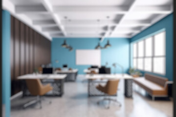 Blur background of modern office interior design . Contemporary workspace for creative business