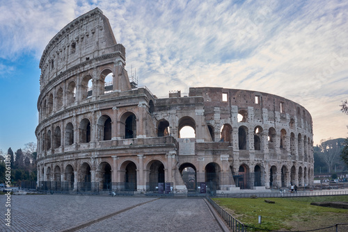 The Colosseum (Colosseo, Anfiteatro Flavio) in Rome, Italy