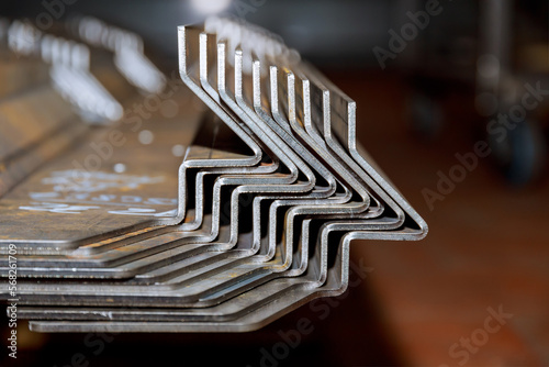 Product made of bent sheets of metal that is ready to be used. Bending the sheet metal on the hydraulic machine for bending metal is the process of folding the sheet metal.