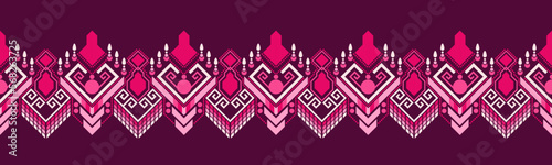 Ethnic pattern geometric design folklore ornament. Tribal ethnic vector texture. Seamless striped pattern in Aztec style. Figure tribal embroidery. Indian EP.31
