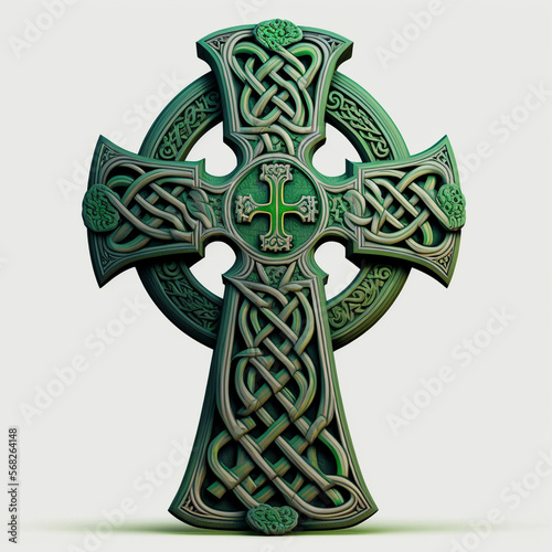 Celtic Cross Logo, Image, Emblem, Irish, Generative AI