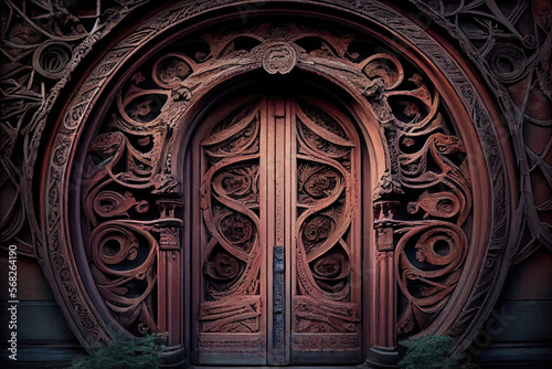 fancy round archway, old elegant door