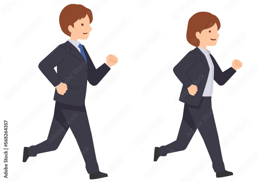 走る社会人のイラスト 走る社会人のイラスト